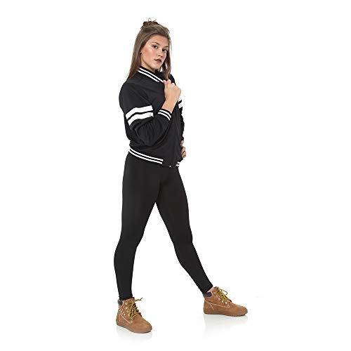 Move U Varsity Bomber Track Jacket for Women Black - Thumbnail 4