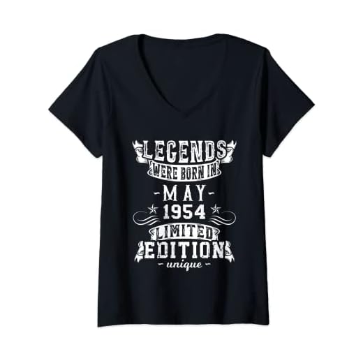 Mujer Cumpleaños Mayo 1954 Edición Limitada Regalo Legend May Camiseta Cuello V