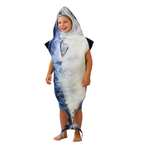 Zohuwerui Déguisement de Saumon pour, Respirant, Confortable Et Doux | Tenue Poisson Jeu d'Imitation Enfant | pour Spectacle, Soirée Masquée, École,