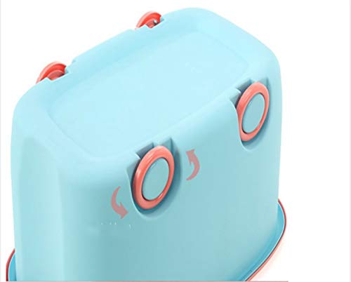 Image of Actual Big Size Plastic Stackable Organizer Storage Box With Wheels And Lid For Kids Toys Clothes Books Set of 2 Mix Color 47 X 33 X 25 Cm, Rectangular