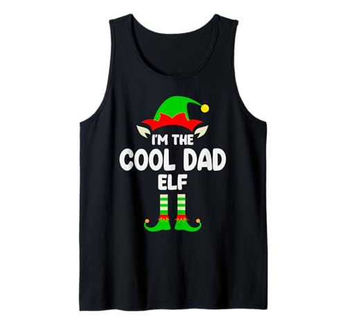 I'm The Cool Dad Elf Christmas Matching Family Pajamas Xmas Tank Top