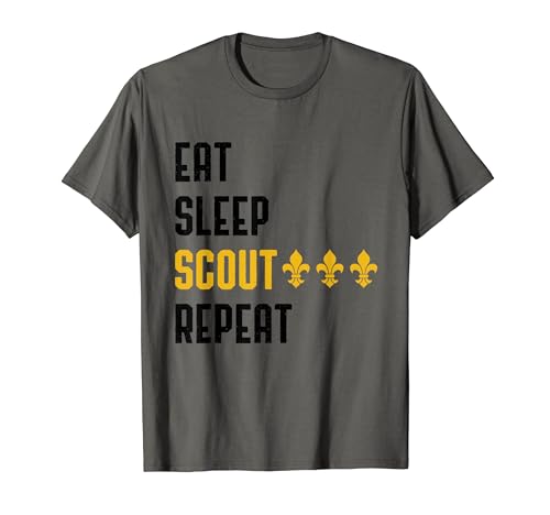 Eat Sleep Scout Repeat Camping Fan Scouting Lover Regalo Camiseta