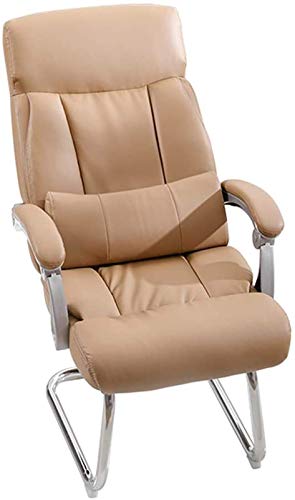 LQ Jefe de Cuero, Silla del Arco Base de Cromo, Bionic ergonomía, 150 ° reclinable, de Cinco Puntos de Apoyo/Espalda calmante presión, Alta Capacidad de Carga (Brown)