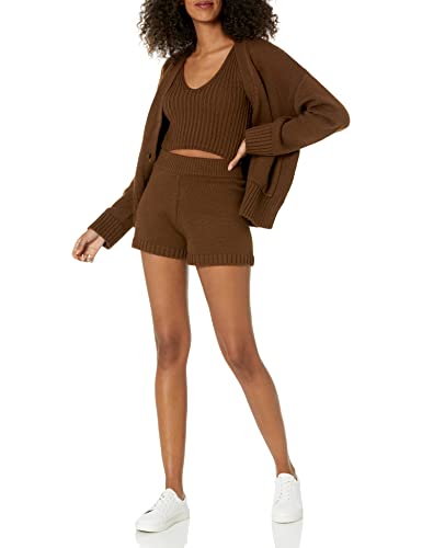 Image of The Drop Women's Sylvie Double V-Neck Textured Rib Cropped Sweater Tank