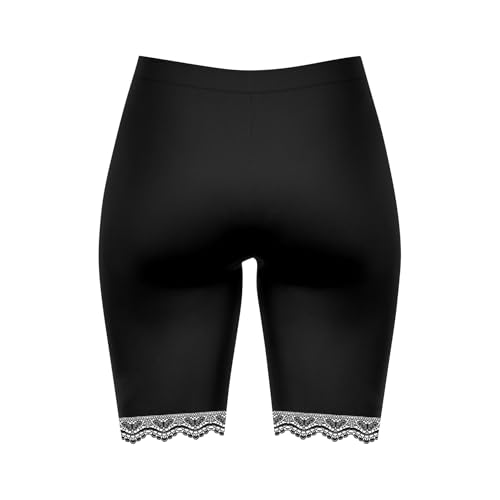 Leggings de algodón con encaje de longitud media elásticos para mujer 3