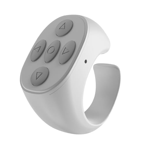 Anillo de desplazamiento, obturador remoto, control de manos de 1.46 x 0.71 x 1.3 pulgadas, conectividad inalámbrica, girador de páginas para tomar fotos, leer libros electrónicos y ver videos cortos