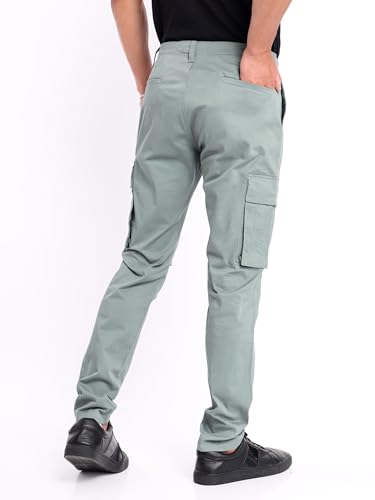 Image of Beyoung Cotton Lycra 6 Pocket Regular Fit Cargo Pants for Men | Cargo Trousers for Men