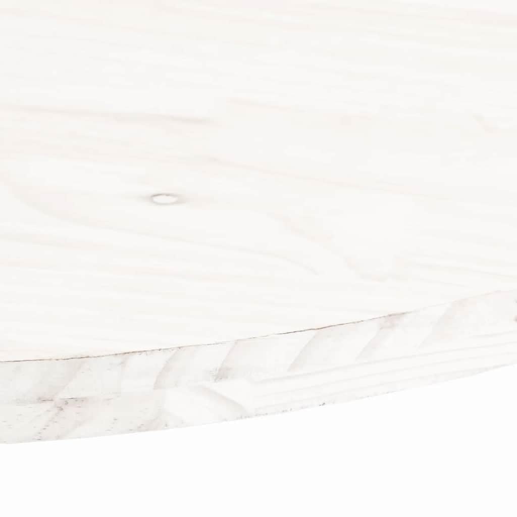 Générique Tischplatte, weiß, oval, 80 x 40 x 2,5 cm, aus massivem Kiefernholz, Ersatzplatte, bemalt, für Bass, Bar, Konsole oder Büro
