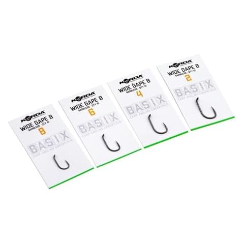 Korda Basix Wide Gape Barbless Hooks for Carp Cover
