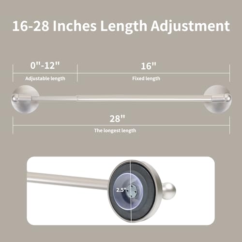 Insfity HMMWR01 Heavy Duty Magnetic Curtain Rods For Metal Door (16-28 Inch Pack 2 Nickel) Magnetic Cafe Curtain Rod thumb #5