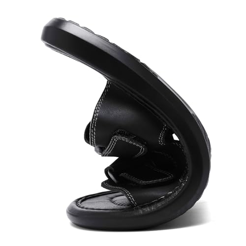 Mens Leather Slide Sandals Slippers for Men Slip On Shoes Double Strap Style Comfort4