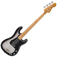 VINTAGE V4 BASS GUITAR MAPLE - SILVER BURST