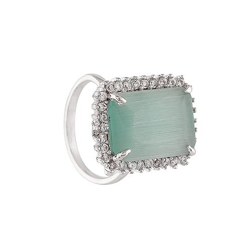 Adjustable Finger Rings with CZ Stones