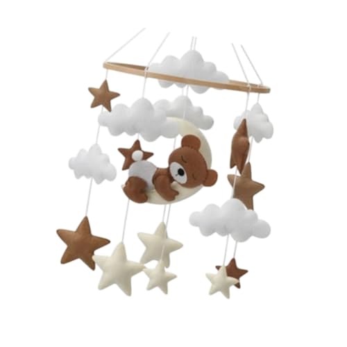 DYNWAVE Baby Mobile,Mobile Bed Bell,Sensory Toy,Hanging Baby Bedroom Decor,Photography Props,Nursery Decoration Felt Ball Pendant Toy, Belly Bear