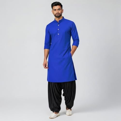 Image of Mens Pure Coton Kurta Dhoti Set | Traditional Ethnic Wear for Festive & Wedding Men's Cotton Kurta with Dhoti Set | Comfortable Ethnic Traditional Outfit Stylish Men's Cotton Kurta Dhoti Set.