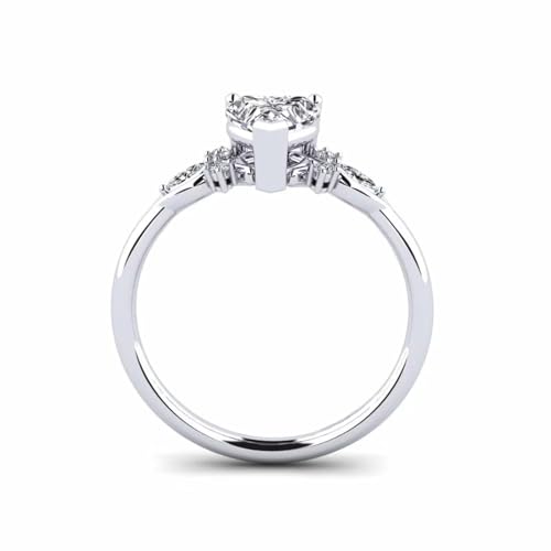 1CT Heart Moissanite Engagement Rings for Women 925 Sterling Silver/10K/14K/18K Gold Rings for Wife Bridal Wedding Anniversary Promise Rings3