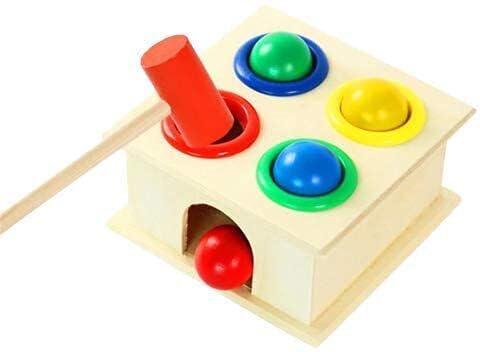 Shopfleet Wooden Hammer Ball Toy - Ball Knock for Kids 2+ Years (Multicolor) (B0CKQ1JX86) Amazon Price History, Amazon Price Tracker