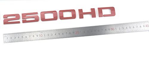Image of Aimoll 1pcs 2500HD Nameplates Emblems,3D Decal Badges Glossy for Gm Silverado (Red)