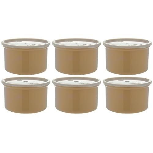 Carlisle FoodService Products Classic Round Storage Container Crock with Lid for Kitchen, Restaurants, Home, Plastic, 1.5 Quarts, Beige, (Pack of 6)
