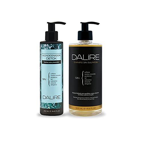 Pack AHORRO Clean & Soft. Champú sin sulfatos Dalire 500ml. Mejor Champú 2021. Premio HealthHair. Sin Parabenos, Sin Sal, Sin tóxico y Acondicionador del pelo Dalire. Recomendado Dermatologos Cover