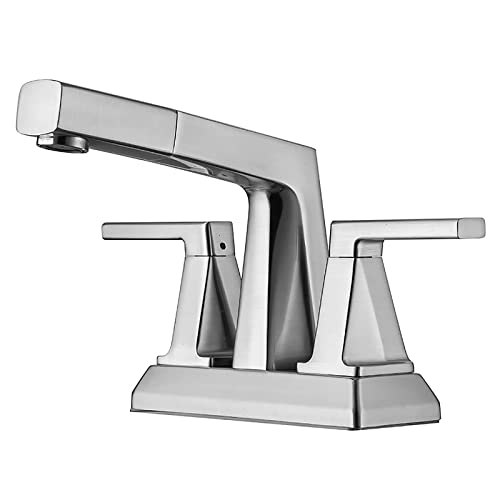 Robinet mitigeur lavabo à 2 poignées avec pomme de douche rotative en chrome