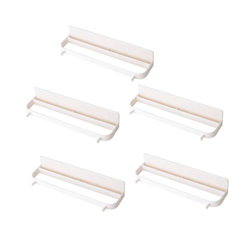 Ciieeo 5Pcs Wall Mounted Shoes Organizer Punch Slippers Rack for Bathroom Easy Installation Beige Storage Holder for Smooth Surfaces Tidy Home