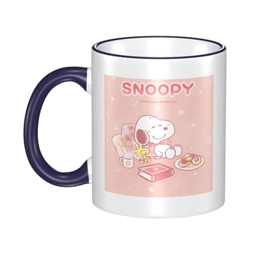 スヌーピー マグカップ 保温・保冷 電子レンジ対応 コーヒーカップ 陶器 セラミック 耐高温 軽量 個性人気 誕生日プレゼント大容量 Navy Blue