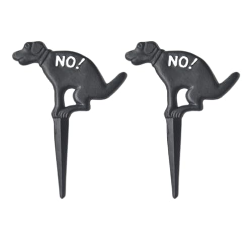 Panneau décoratif jardin fer noir forme chien lot de 2 CRAFTHROU - 2
