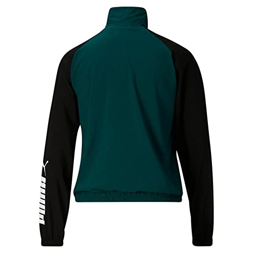 Puma Womens Fit Logo Color Block Woven Jacket Training Casual Athletic Outerwear Casual Moisture Wicking - Green - Size S #TOP1