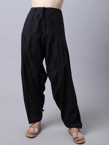 Image of Pistaa's Women's Regular Fit High Rise Combo of 3 Solid Pure Cotton Patiala Salwar
