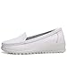 Zapatos De Plataforma con Cuñas para Mujer Mocasines Deportivos Transpirables para Mujer Mocasines para Caminar Mocasines De Enfermera De Fondo Grueso Blanco Al Aire Libre