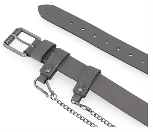 Harley-Davidson Women's Utility Fob Chain Genuine Leather Belt – Solid Gray4