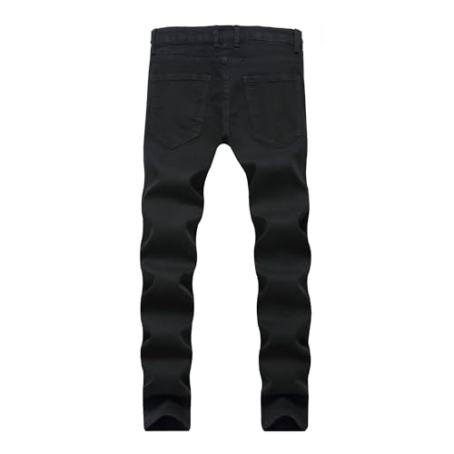 Men's Pattern Ripped Slim Fit Jean Skinny Comfort Straight Leg Flex Waist Pants Classic Stretch Denim Jeans for Men2