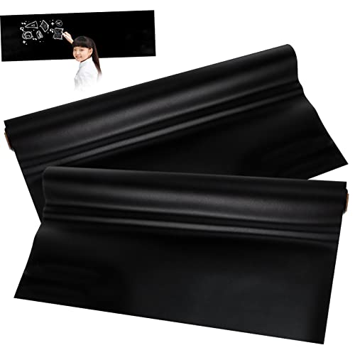 Tofficu Lot De 2 Autocollants Pour Tableau Noir Adhésif 45x200 Cm Film Pvc Résistant Pour École Bureau La Cuisine Application Facile