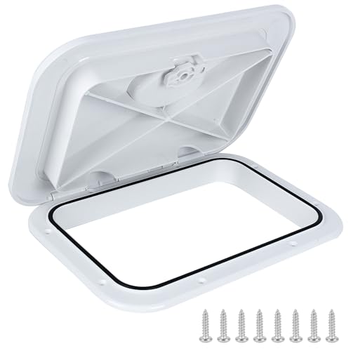 Trappe d'accès marine rectangulaire ORLANG en blanc avec fermeture sécurisée