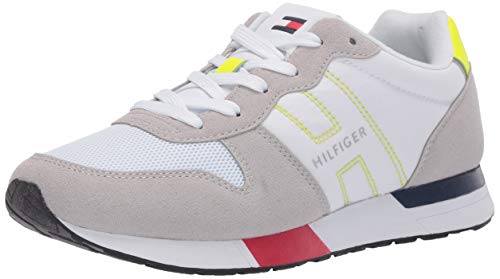 Tommy Hilfiger Men's Abrams Sneaker, Grey/White, 10
