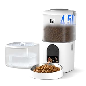 Romiromi Futterautomat Katze,2.4G ＆ 5G WiFi,4.5L,1-10 Mahlzeiten/Tag, 1-15 Tag,Automatischer Futterspender mit Edelstahlnapf,Automatic Cat Feeder