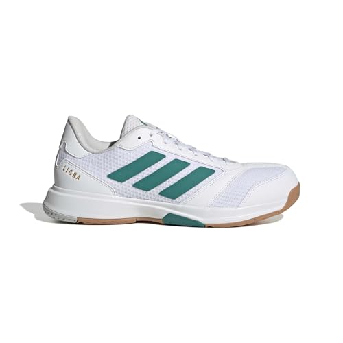 adidas Herren Ligra 8 Mens Indoor Shoes, FTWR White/Equipment Green/Grey one, 41 1/3 EU – Ansicht 2