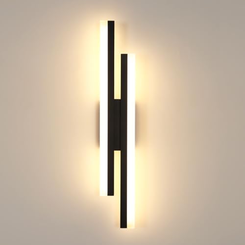 DELIPOP Applique Murale Interieur, 18W Moderne Lampe Murale LED Noir, Design Lignes Lumière mural en Acrylique pour Chambre Salon Couloir Escalier, Blanc Chaud 3000K DELIPOP Applique Murale Interieur, 18W Moderne Lampe Murale LED Noir, Design Lignes Lumière mural en Acrylique pour Chambre Salon Couloir Escalier, Blanc Chaud 3000K