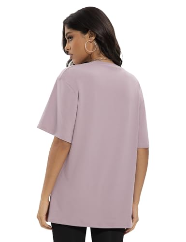 4 Pack Oversized Tshirts for Women, Loose Fit Crew Neck Summer Baggy Tops Workout Tees Plus Size T Shirts2