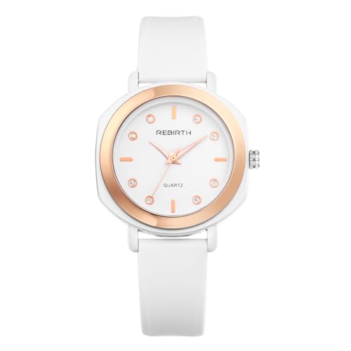 JewelryWe Damenuhr Silikon Sport Uhr: 30m Wasserdicht Analog...