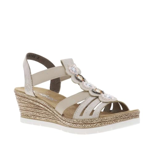 Rieker 619B2 beige femme sandale été confortable nu-pieds souples
