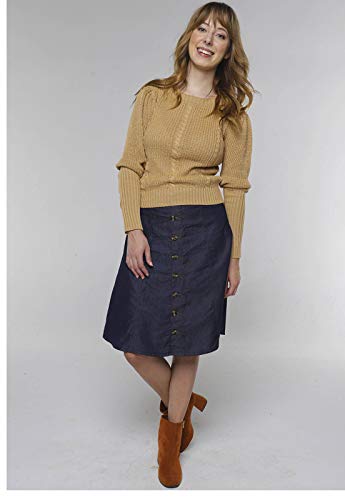 Suéter de Tricot Mangas Bufantes Gola Canoa Sob Caramelo (G)