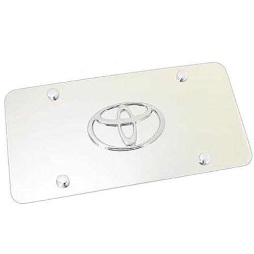 Au-TOMOTIVE Gold, INC. Officially Licensed Chrome Logo on Chrome License Plate for Toyota