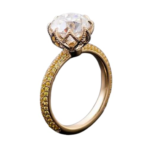 Bague moissanite 5mm femme en argent 925 plaqué or pour anniversaire de mariage