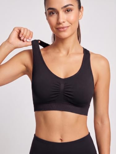 Image of Seamless Comfort: Padded Slip-On Sports Bra for Women - Effortless Support and Style (Free Size-Best for 30 to 36 Boob Size)