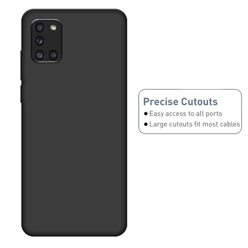 Image of HELLO ZONE Rubber Exclusive Matte Finish Soft Back Case Cover for Samsung Galaxy A31 - Black