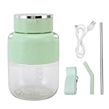 Generic Exprimidor Múltiple de Gran Capacidad de 800 Ml, Recargable por USB, Cuchillas Afiladas Equipadas, Contiene Abundantes Frutas y Verduras para Viajes, Oficina y Deportes (GREEN)