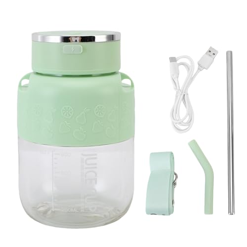 Exprimidor Portátil de 800ml, Licuadora Eléctrica Recargable y Desmontable, Blanco - USB Recargable, Gran Capacidad, Ideal para Oficina, Gimnasio y Viajes (Verde)