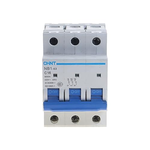 Disyuntor MCB trifásico de 32A para protección de circuitos, pack de 5 unidades